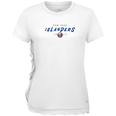NHL White New York Islanders Levelwear Women's Airflow Scratched T-Shirt