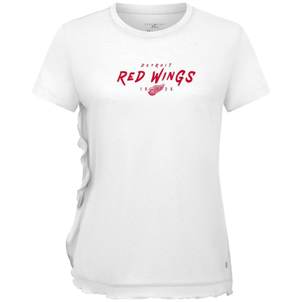 NHL White Detroit Red Wings Levelwear Women's Airflow Scratched T-Shirt