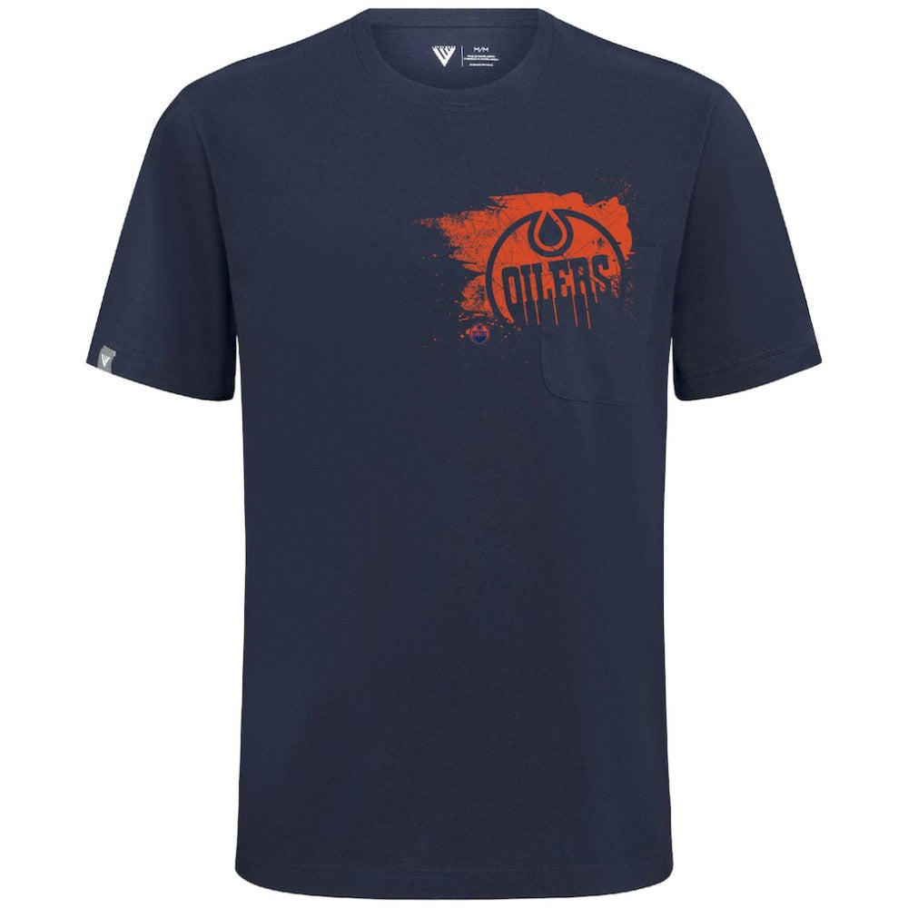 NHL Navy Edmonton Oilers Levelwear Focal Blasted T-Shirt