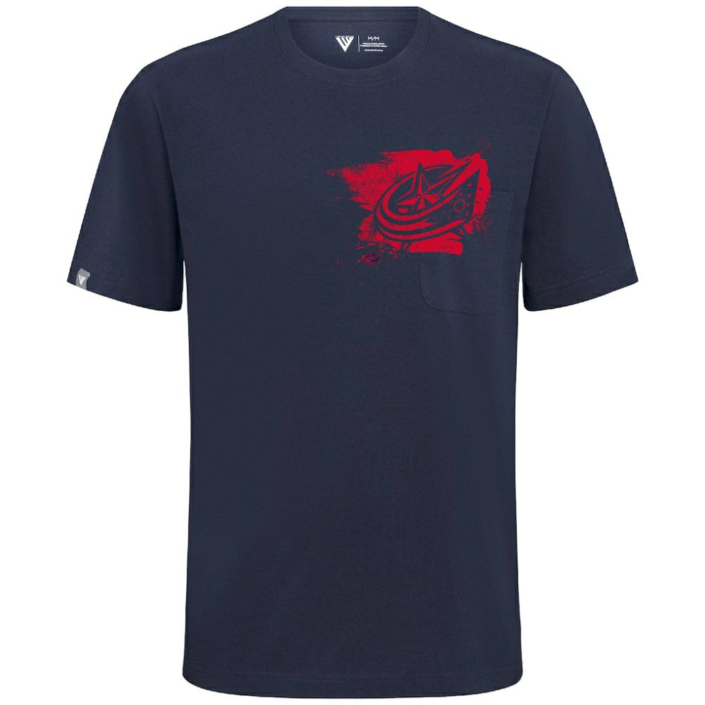 NHL Navy Columbus Blue Jackets Levelwear Focal Blasted T-Shirt