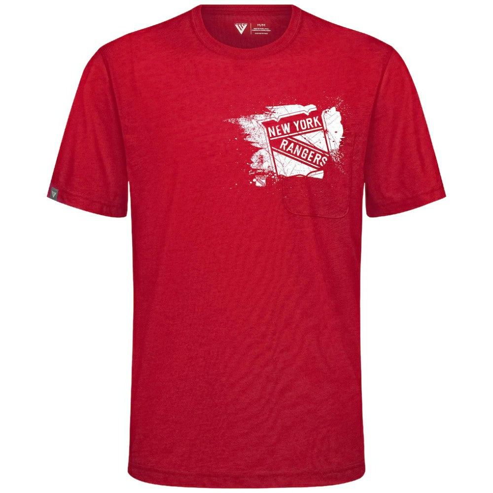 NHL Red New York Rangers Levelwear Focal Blasted T-Shirt