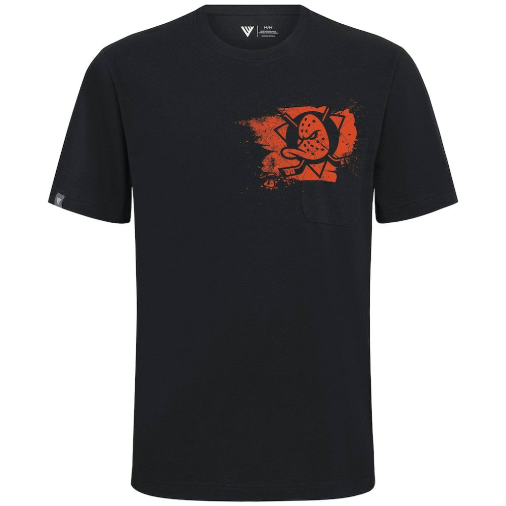 NHL Black Anaheim Ducks Levelwear Focal Blasted T-Shirt