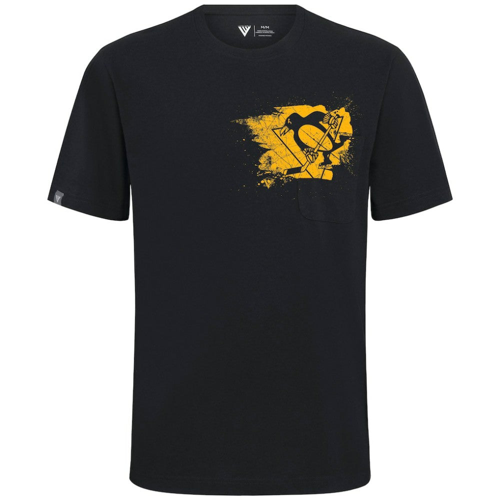NHL Black Pittsburgh Penguins Levelwear Focal Blasted T-Shirt