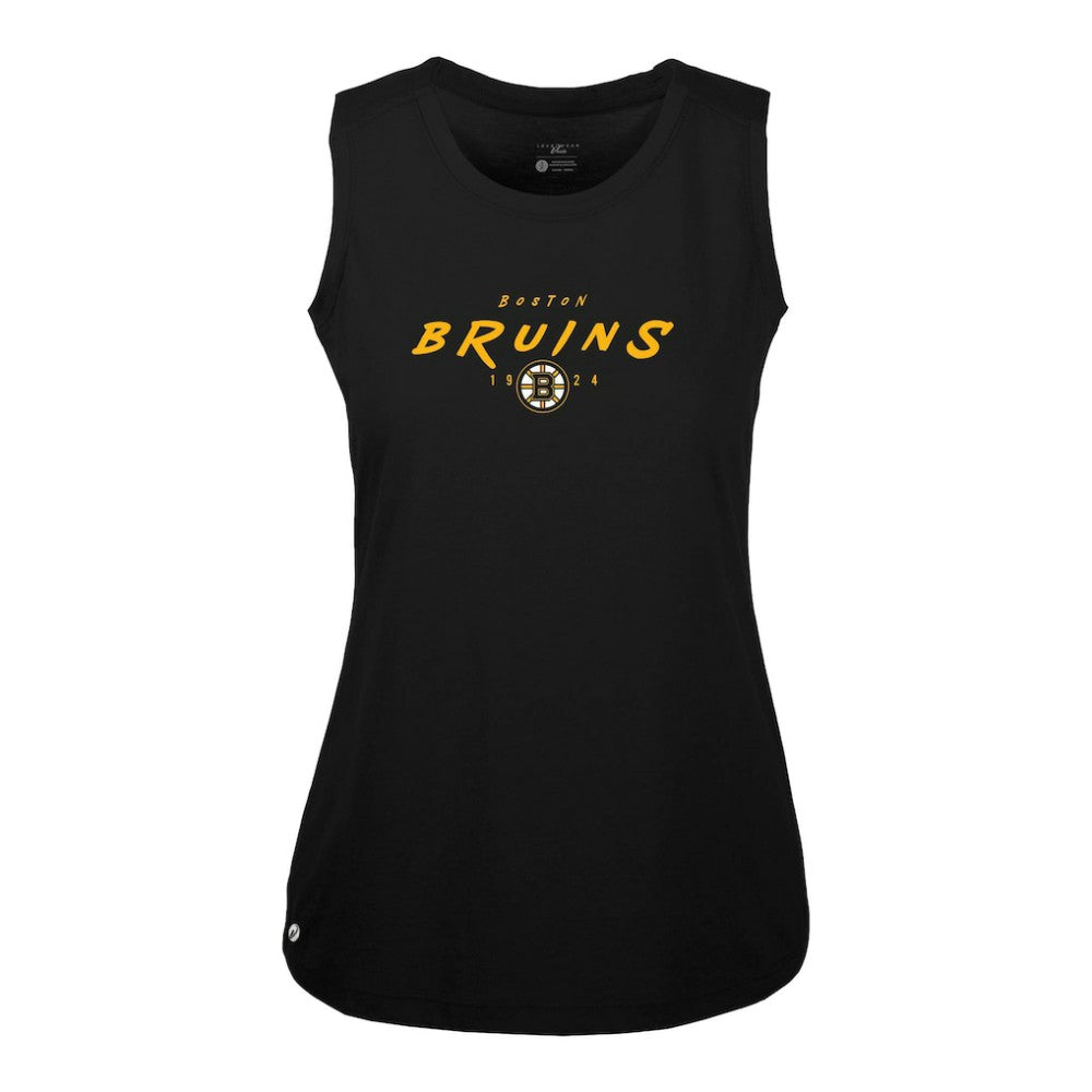 NHL Black Boston Bruins Levelwear Women's Macy Scratched Tank Top