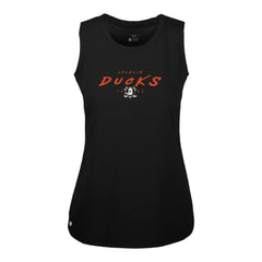 NHL Black Anaheim Ducks Levelwear Women's Macy Scratched Tank Top