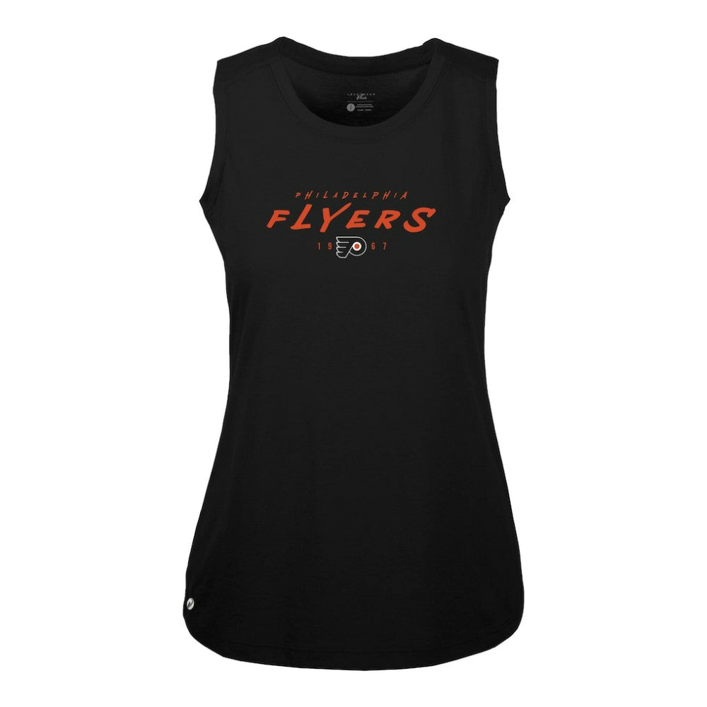 NHL Black Philadelphia Flyers Levelwear Women's Macy Scratched Tank Top
