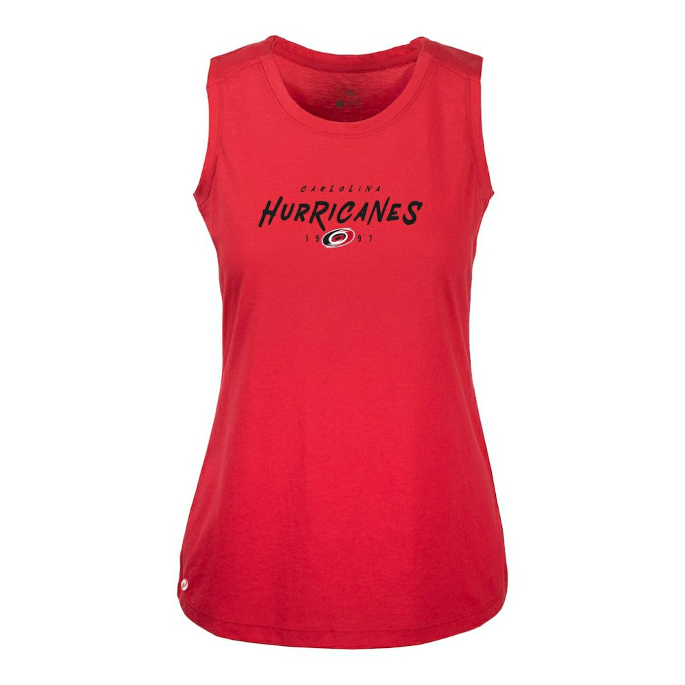 NHL Red Carolina Hurricanes Levelwear Women's Macy Scratched Tank Top