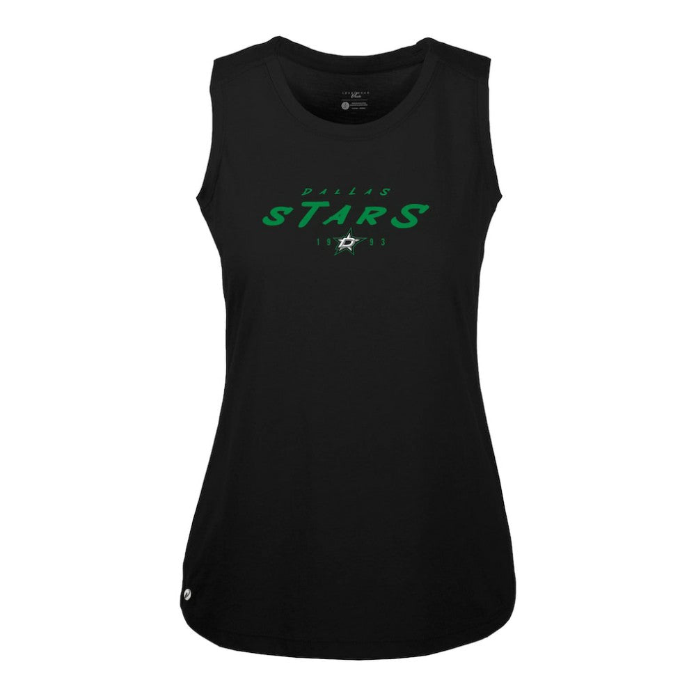 NHL Black Dallas Stars Levelwear Women's Macy Scratched Tank Top