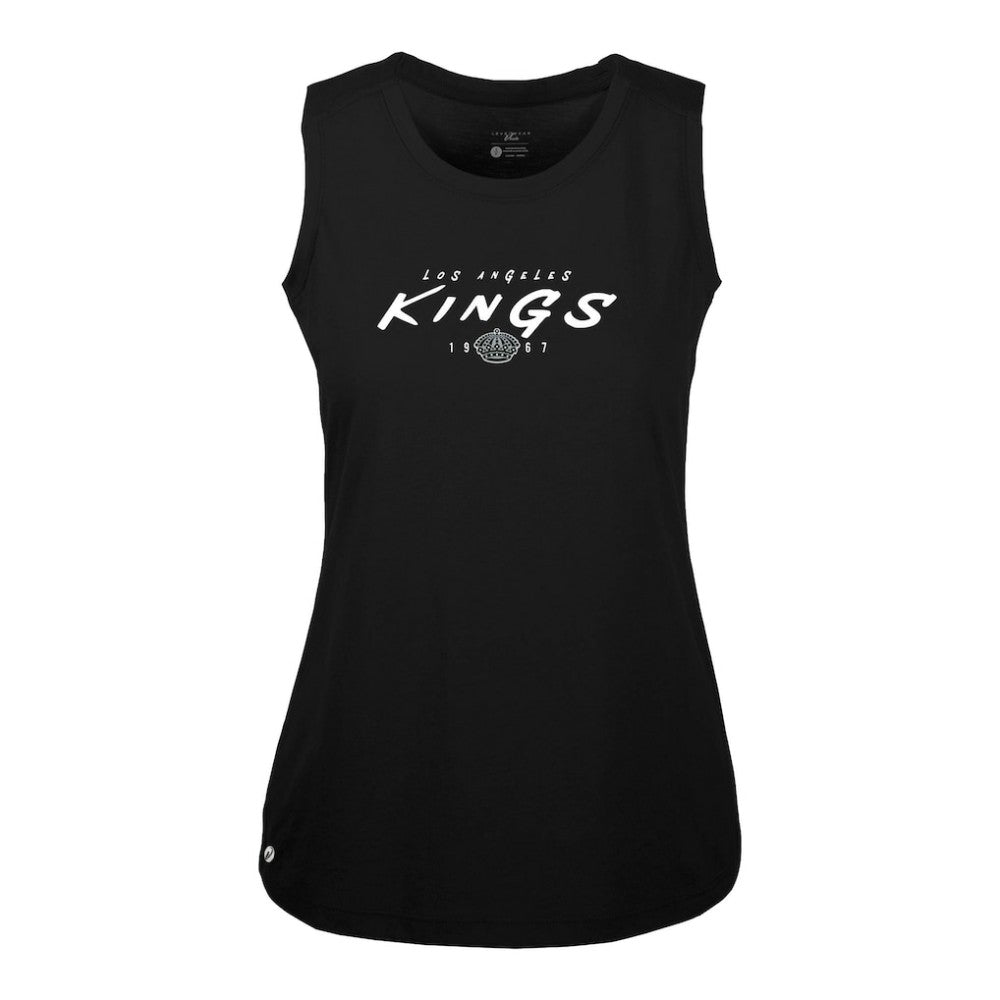 NHL Black Los Angeles Kings Levelwear Women's Macy Scratched Tank Top