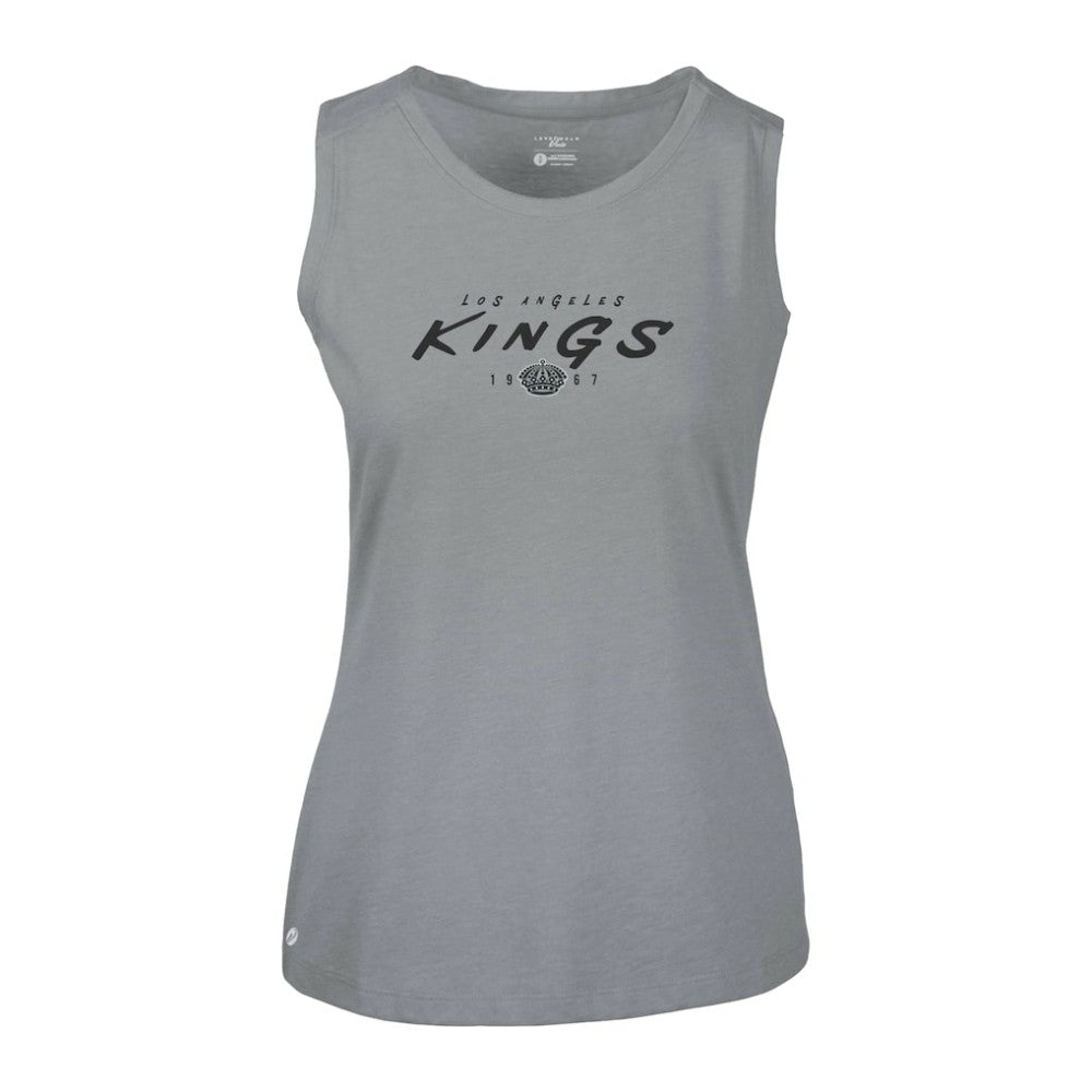 NHL Gray Los Angeles Kings Levelwear Women's Macy Scratched Tank Top