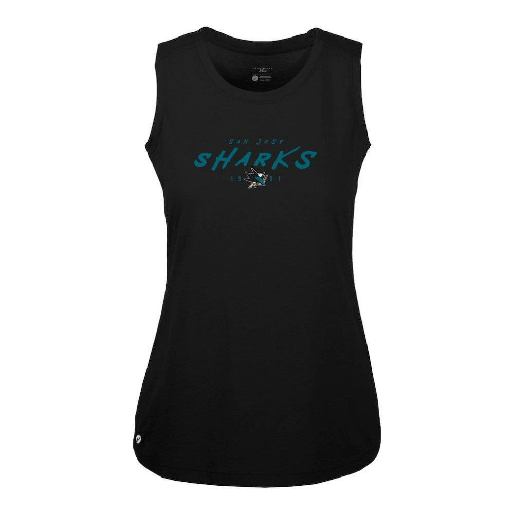 NHL Black San Jose Sharks Levelwear Women's Macy Scratched Tank Top