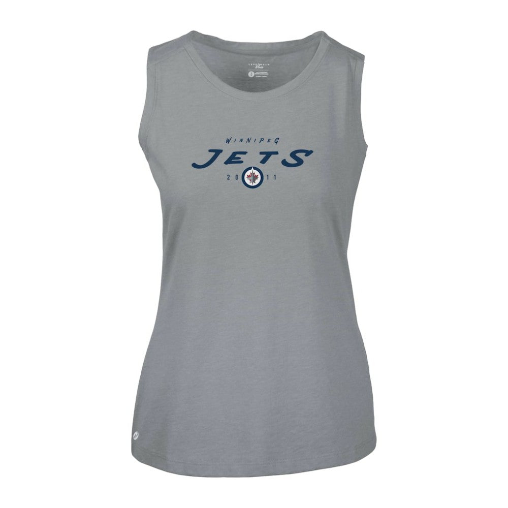 NHL Gray Winnipeg Jets Levelwear Women's Macy Scratched Tank Top