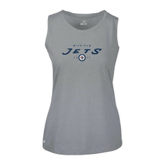 NHL Gray Winnipeg Jets Levelwear Women's Macy Scratched Tank Top