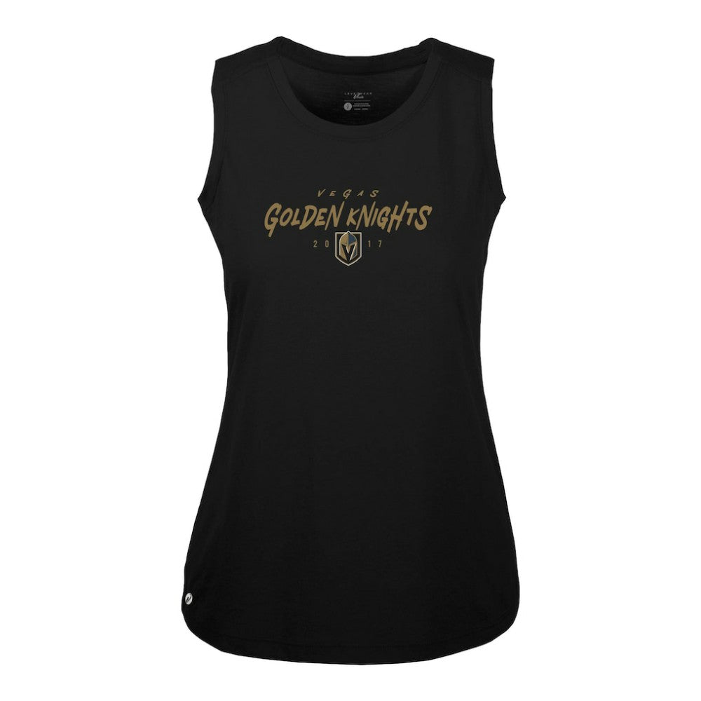 NHL Black Vegas Golden Knights Levelwear Women's Macy Scratched Tank Top