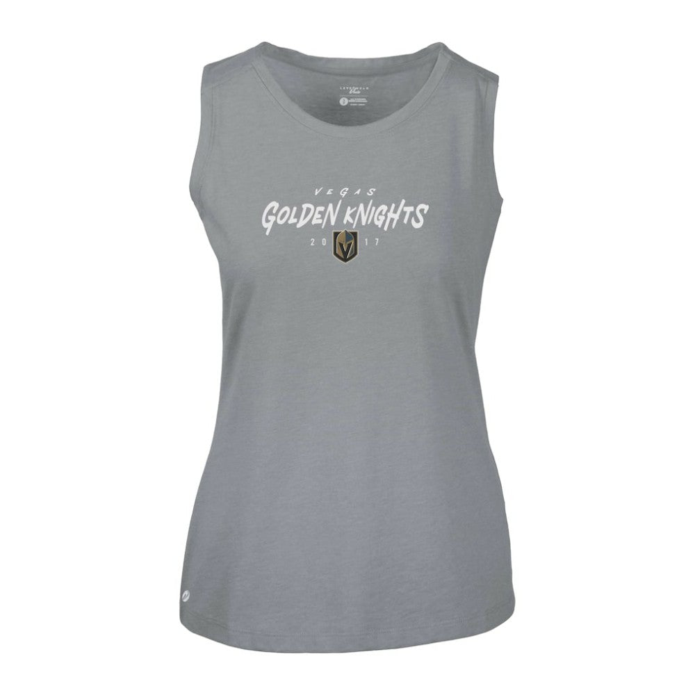 NHL Gray Vegas Golden Knights Levelwear Women's Macy Scratched Tank Top