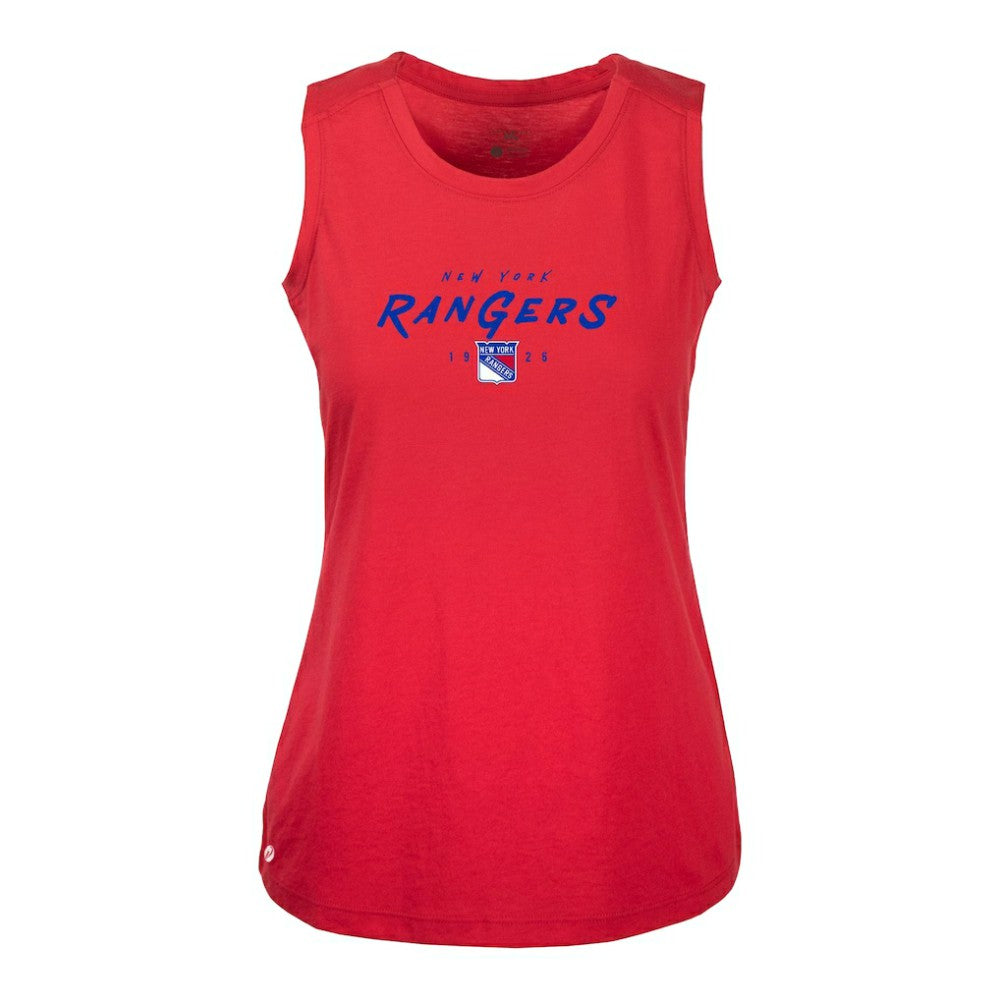 NHL Red New York Rangers Levelwear Women's Macy Scratched Tank Top