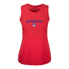 NHL Red New York Rangers Levelwear Women's Macy Scratched Tank Top