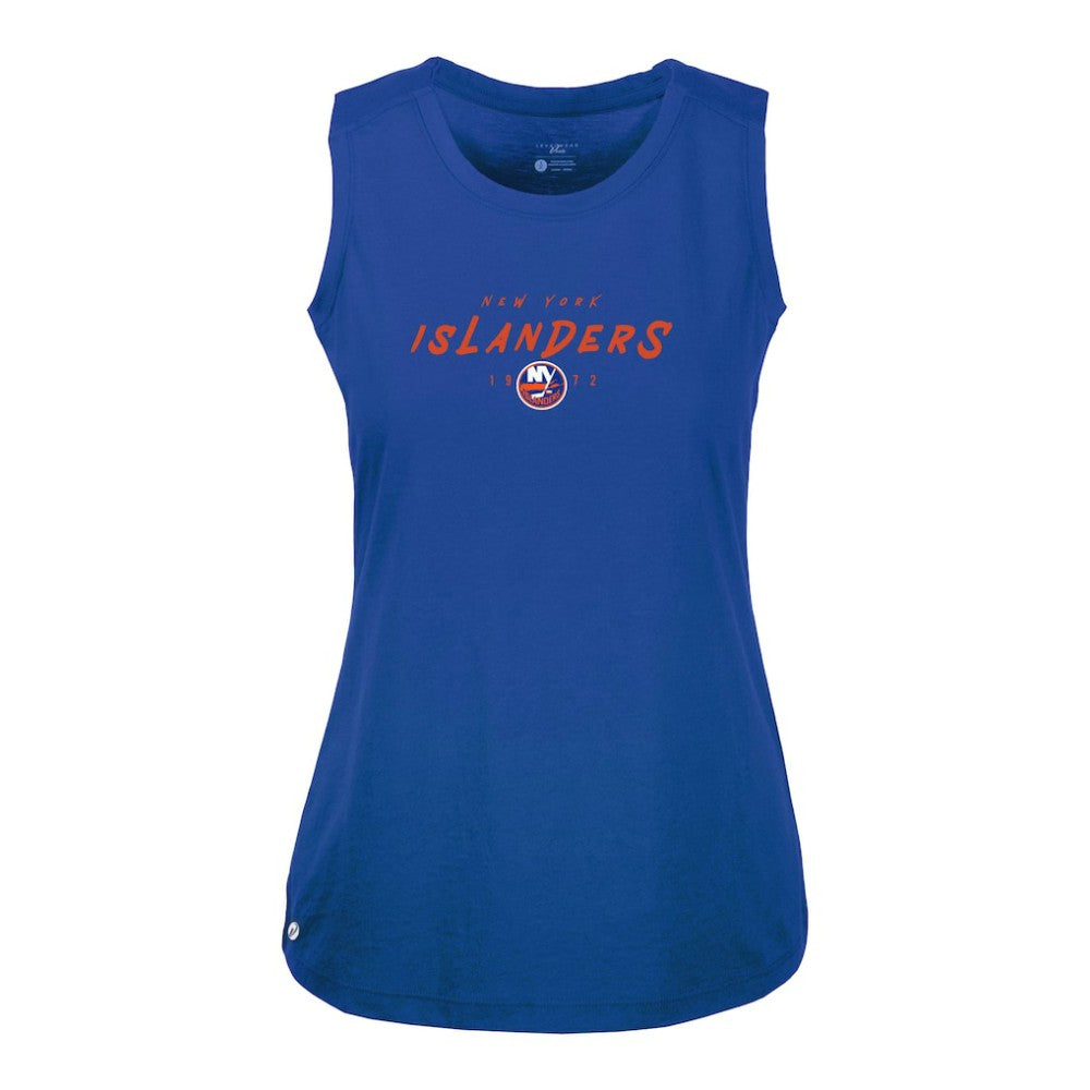 NHL Royal New York Islanders Levelwear Women's Macy Scratched Tank Top