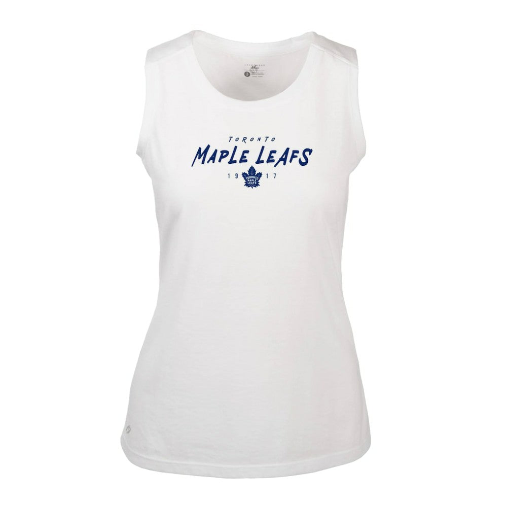 NHL White Toronto Maple Leafs Levelwear Women's Macy Scratched Tank Top
