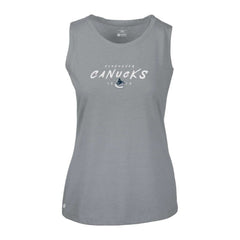 NHL Gray Vancouver Canucks Levelwear Women's Macy Scratched Tank Top