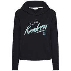 NHL Black Seattle Kraken Levelwear Women's Sweet Sizzle Tri-Blend Cropped Pullover Hoodie
