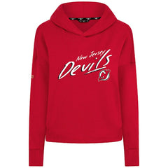 NHL Red New Jersey Devils Levelwear Women's Sweet Sizzle Tri-Blend Cropped Pullover Hoodie