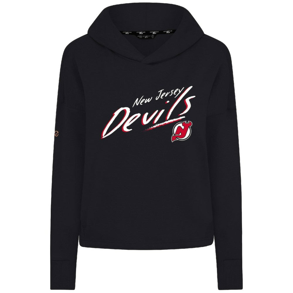 NHL Black New Jersey Devils Levelwear Women's Sweet Sizzle Tri-Blend Cropped Pullover Hoodie