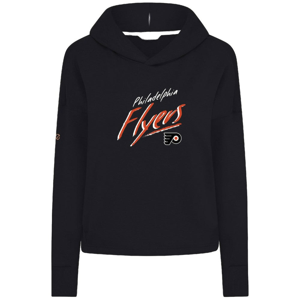 NHL Black Philadelphia Flyers Levelwear Women's Sweet Sizzle Tri-Blend Cropped Pullover Hoodie