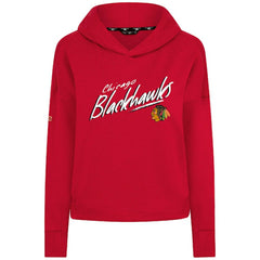 NHL Red Chicago Blackhawks Levelwear Women's Sweet Sizzle Tri-Blend Cropped Pullover Hoodie