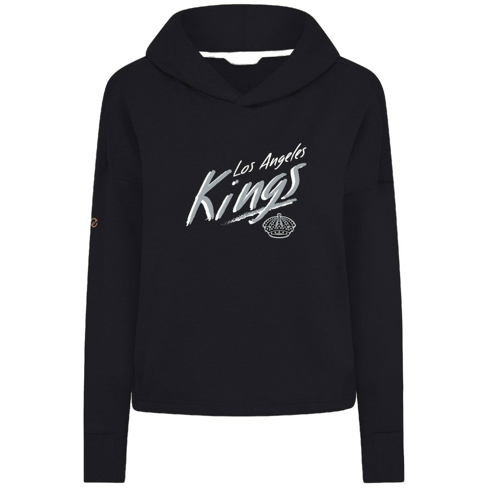 NHL Black Los Angeles Kings Levelwear Women's Sweet Sizzle Tri-Blend Cropped Pullover Hoodie