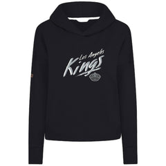 NHL Black Los Angeles Kings Levelwear Women's Sweet Sizzle Tri-Blend Cropped Pullover Hoodie