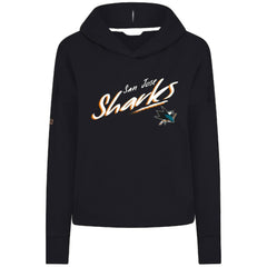 NHL Black San Jose Sharks Levelwear Women's Sweet Sizzle Tri-Blend Cropped Pullover Hoodie