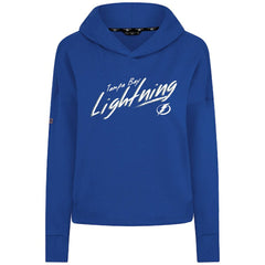 NHL Royal Tampa Bay Lightning Levelwear Women's Sweet Sizzle Tri-Blend Cropped Pullover Hoodie
