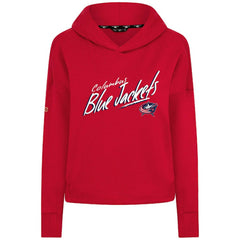 NHL Red Columbus Blue Jackets Levelwear Women's Sweet Sizzle Tri-Blend Cropped Pullover Hoodie