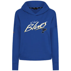 NHL Royal St. Louis Blues Levelwear Women's Sweet Sizzle Tri-Blend Cropped Pullover Hoodie