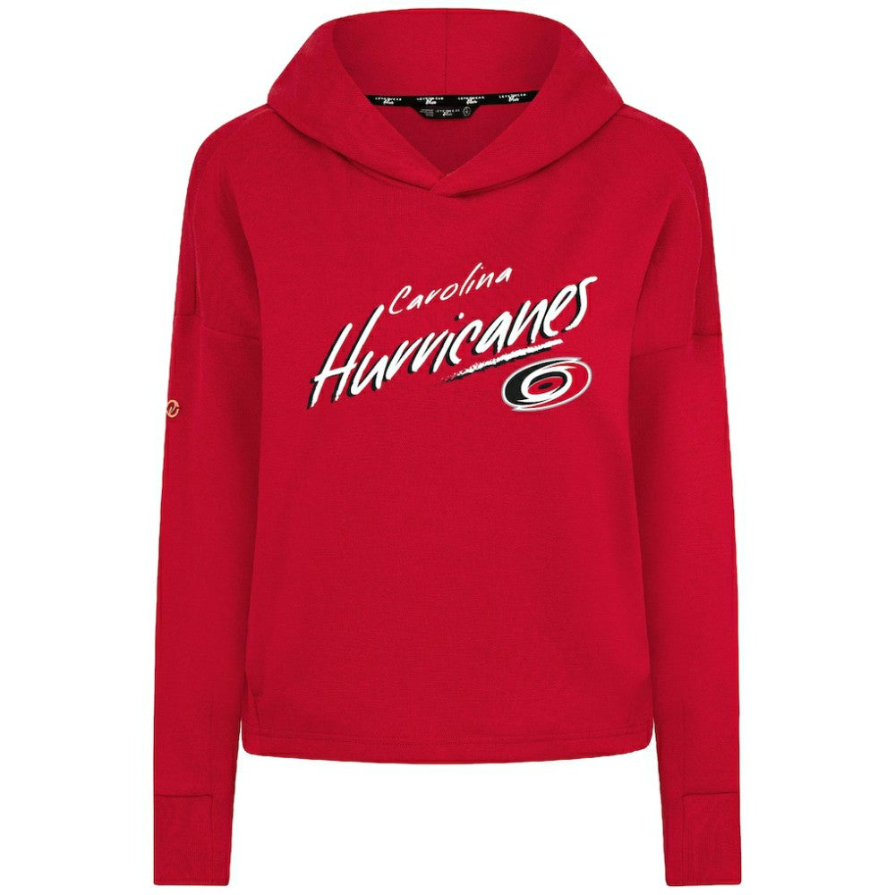 NHL Red Carolina Hurricanes Levelwear Women's Sweet Sizzle Tri-Blend Cropped Pullover Hoodie