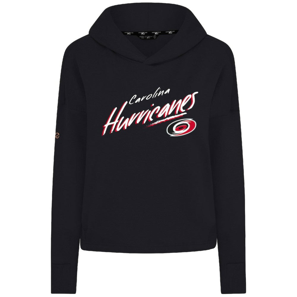 NHL Black Carolina Hurricanes Levelwear Women's Sweet Sizzle Tri-Blend Cropped Pullover Hoodie