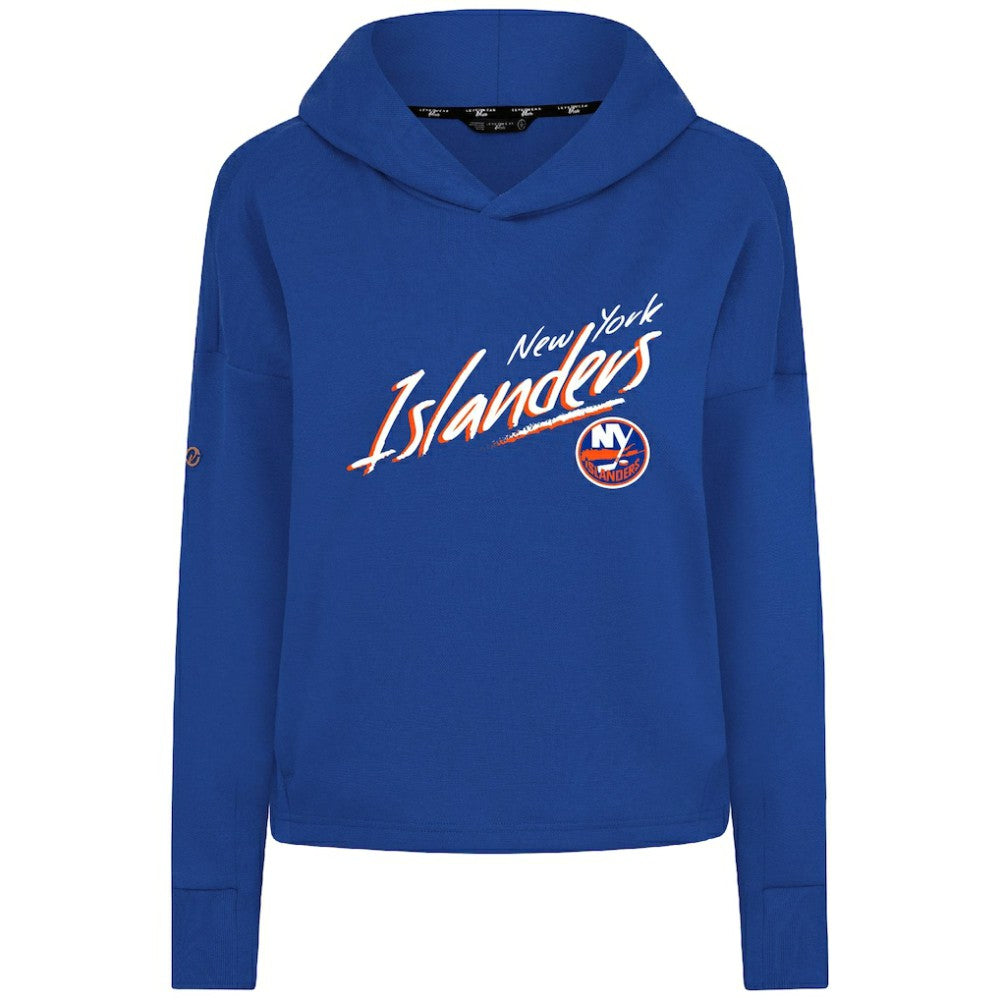 NHL Royal New York Islanders Levelwear Women's Sweet Sizzle Tri-Blend Cropped Pullover Hoodie