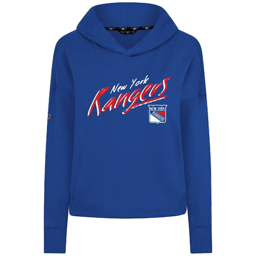 NHL Royal New York Rangers Levelwear Women's Sweet Sizzle Tri-Blend Cropped Pullover Hoodie