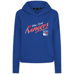 NHL Royal New York Rangers Levelwear Women's Sweet Sizzle Tri-Blend Cropped Pullover Hoodie
