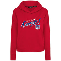 NHL Red New York Rangers Levelwear Women's Sweet Sizzle Tri-Blend Cropped Pullover Hoodie