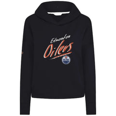 NHL Black Edmonton Oilers Levelwear Women's Sweet Sizzle Tri-Blend Cropped Pullover Hoodie