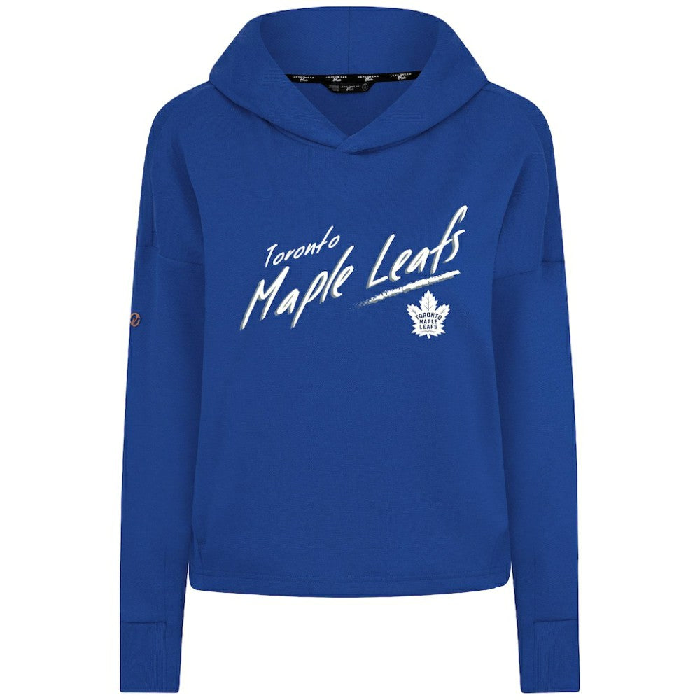 NHL Royal Toronto Maple Leafs Levelwear Women's Sweet Sizzle Tri-Blend Cropped Pullover Hoodie