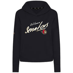 NHL Black Ottawa Senators Levelwear Women's Sweet Sizzle Tri-Blend Cropped Pullover Hoodie