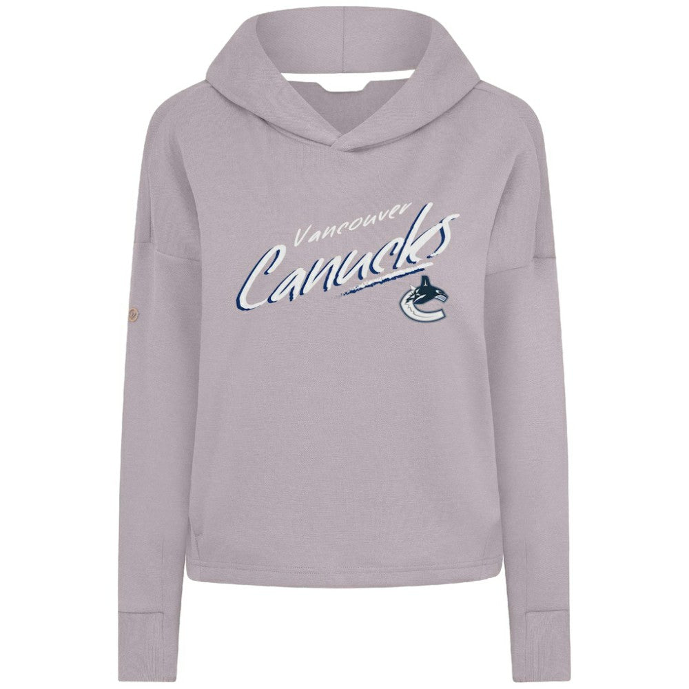 NHL Gray Vancouver Canucks Levelwear Women's Sweet Sizzle Tri-Blend Cropped Pullover Hoodie