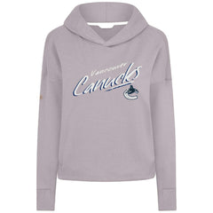 NHL Gray Vancouver Canucks Levelwear Women's Sweet Sizzle Tri-Blend Cropped Pullover Hoodie