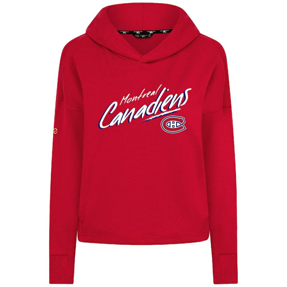 NHL Red Montreal Canadiens Levelwear Women's Sweet Sizzle Tri-Blend Cropped Pullover Hoodie