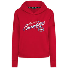 NHL Red Montreal Canadiens Levelwear Women's Sweet Sizzle Tri-Blend Cropped Pullover Hoodie
