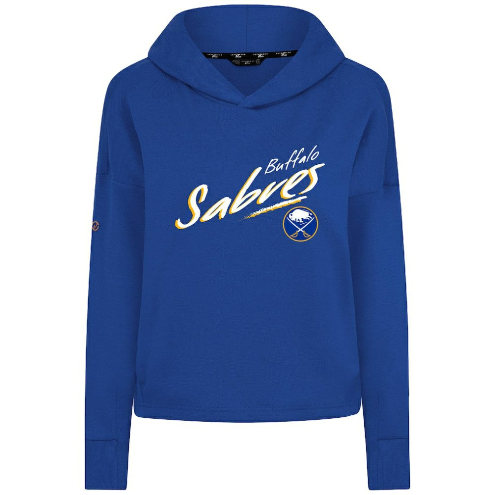 NHL Royal Buffalo Sabres Levelwear Women's Sweet Sizzle Tri-Blend Cropped Pullover Hoodie