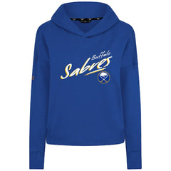 NHL Royal Buffalo Sabres Levelwear Women's Sweet Sizzle Tri-Blend Cropped Pullover Hoodie